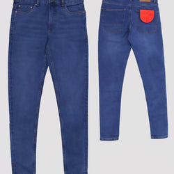 MJP 3265  Long Plain Blue Men Pants