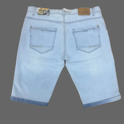 PF-1438 Men Plain Light Blue 3/4 Jeans