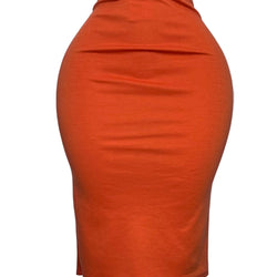 Plain Orange Work Skirt