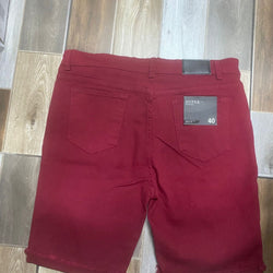 3524 Men Hyper Denim Burgundy 3/4 Pants