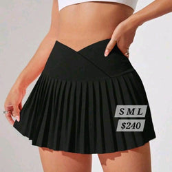 V Cut Pleated Skirt