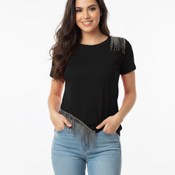 Rhinestone Fringe Top