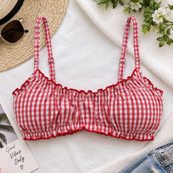 Plaid Ruffle Crop Top