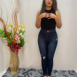 Long Tesoro Dark Blue Mild Cut Up Jeans 2920