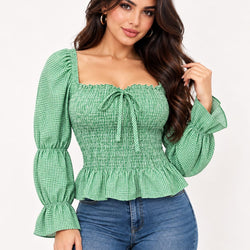 Picnic Design Ruffle Crop Top