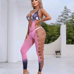Mesh Pink And Purple Jumpsuit