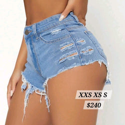 Distressed High Rise Cutoff Shorts