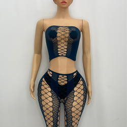 Z Mesh Blue Spandex Tube Suit