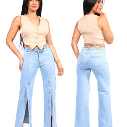 LJP 3922 Slit Broad Fit Ladies Jeans
