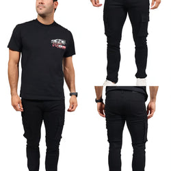 MJP 3913 Long Black Cargo Men Pants