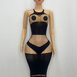 Z Mesh Black Spandex Dress 1226
