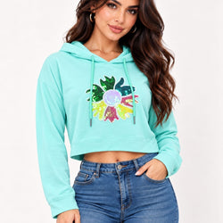 Shimmer Flower Front Hoodies