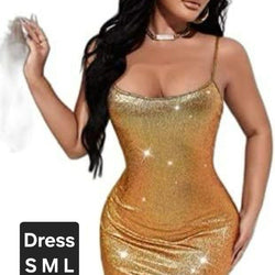 Shiny Thin Strap Dress