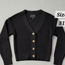 Knitted V Cut Button Sweater