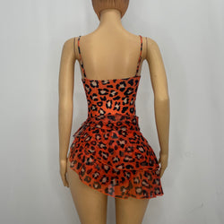 Leopard Monokini With Mesh Skirt