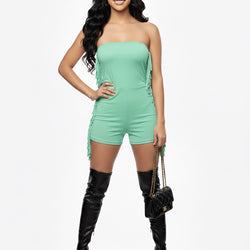 Teal Frill Tube Bodysuit