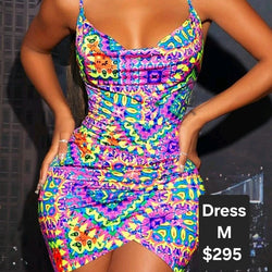 Multi- Colour Thin Strap Dress