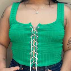 Immodel BY HWA Sparkly Lace Vest Top