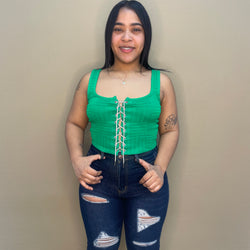 Immodel BY HWA Sparkly Lace Vest Top