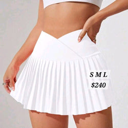 V Cut Pleated Skirt