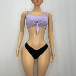 House Brand Purple Textured Beach Top