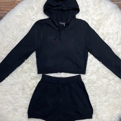 Hoodie And  Shorts Two Piece Set
