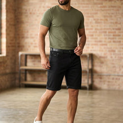 Men 3/4 Black Pants MSO41127