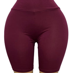Burgundy Highwaist Cotton Biker