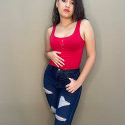 Vest Crop Top with Buttons