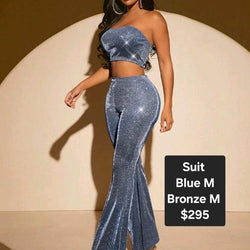 Shiny 2pc Glitter Suit