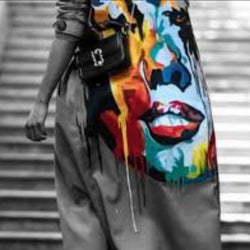 Abstract Face Duster Coat