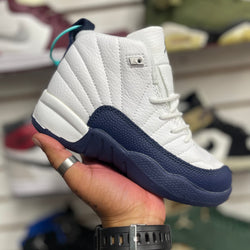 Jordan 12 Navy/White Kids Sneakers