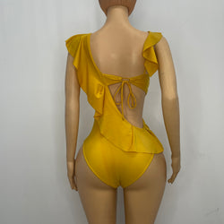 Shark Bite Monokini With Frill (Mustard)