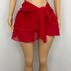 Mesh Skirt Wrap With Tie To the Side