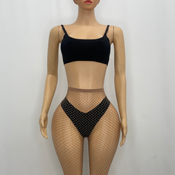 Z Mesh Glittered Skintone Stockings 1233