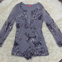 Sequin long sleeve romper