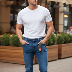 MJP 3265  Long Plain Blue Men Pants