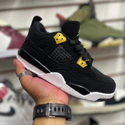 Jordan 4 Black/Gold Kids Sneakers