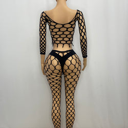 Z Mesh Spandex Long Sleeve Suit With Big Hole