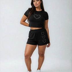 Heart Shape Cut Out Two Piece Suit