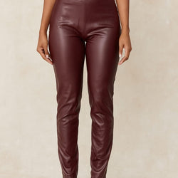 Long Leather Low Waistband Tights