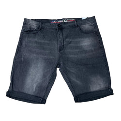 PF-1487 Men Black Acid Wash 3/4 Jeans