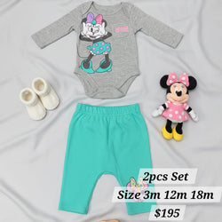 Teal Minnie Mouse 2pcs Set