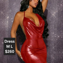 Draped Collar Chain Backless Halter Bodycon Dress