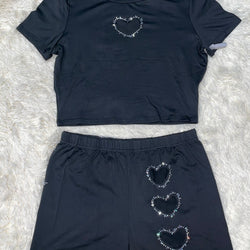 Heart Shape Cut Out Two Piece Suit