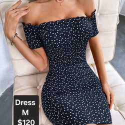 Heart Pattern Off Shoulder Dress