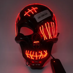 Orange One Eyed LED Skull Mask