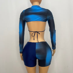 3pcs Blue Pants Bathing Suit