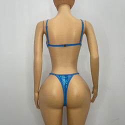 Blue Stripe Sequenced Bikini