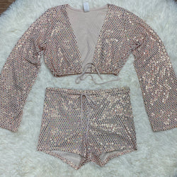 Tie Front Glamorous Two Piece Set